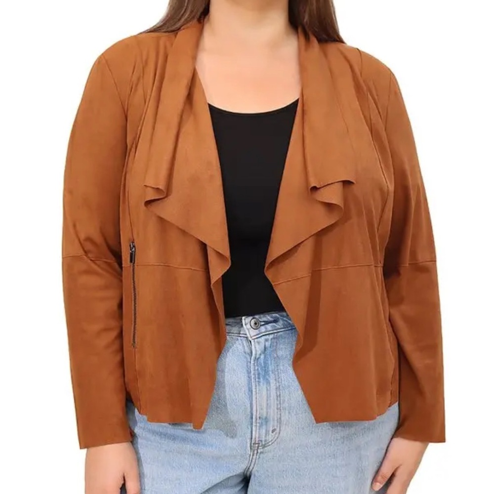Free people Bagatelle  Faux Suede Draped Jacket in Sienna - Size M  0013